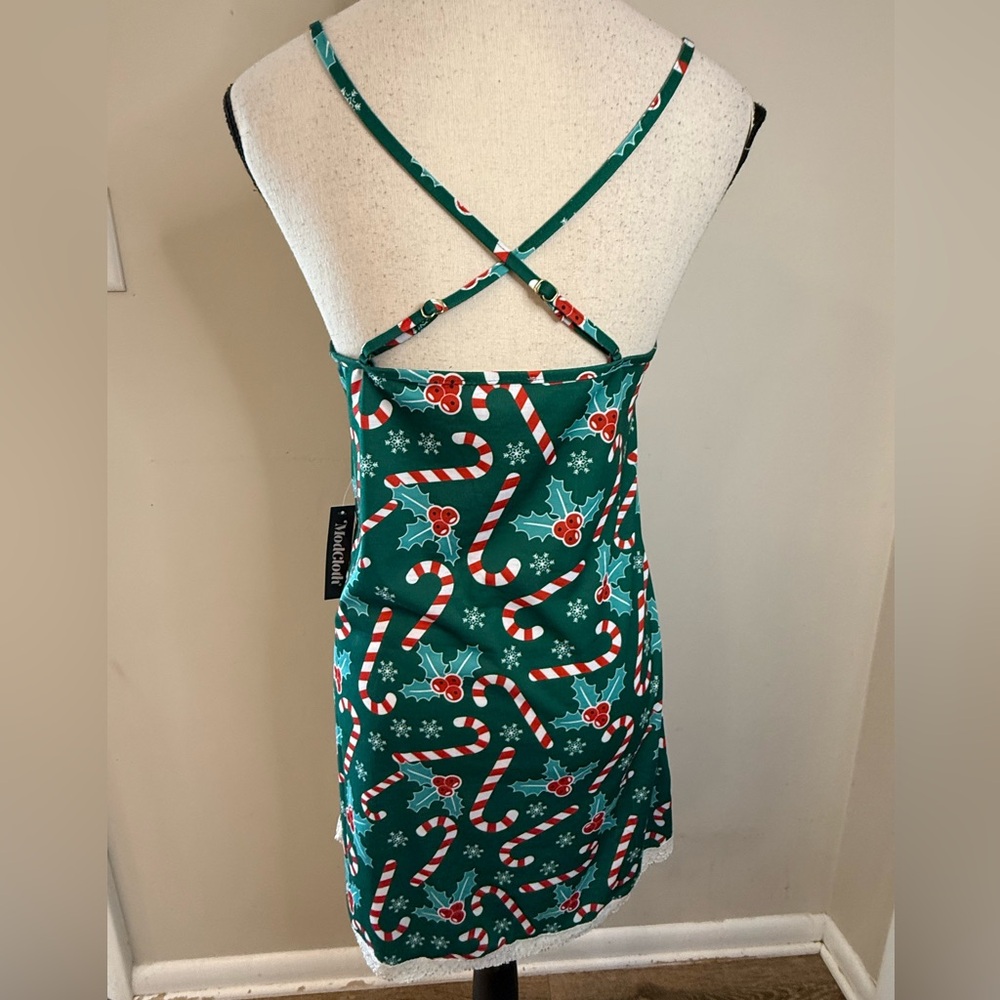 Breakfast for Dinner Candy Cane Holly Christmas chamise SZ SM - Picture 4 of 11